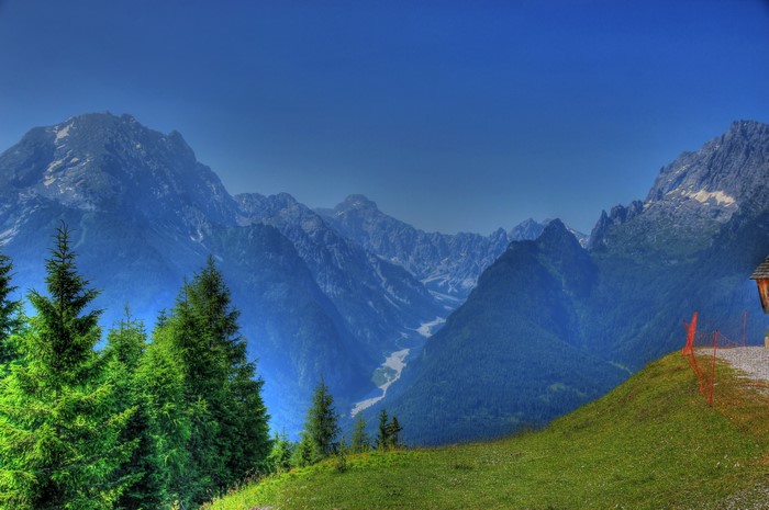 Mountains and trees in Bavaria, Germany