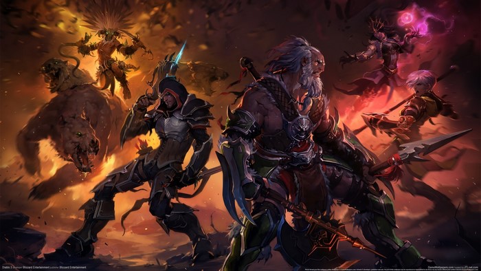 Diablo III Warriors and Beasts in Battle