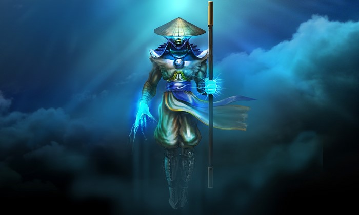 Raiden from Mortal Kombat with lightning