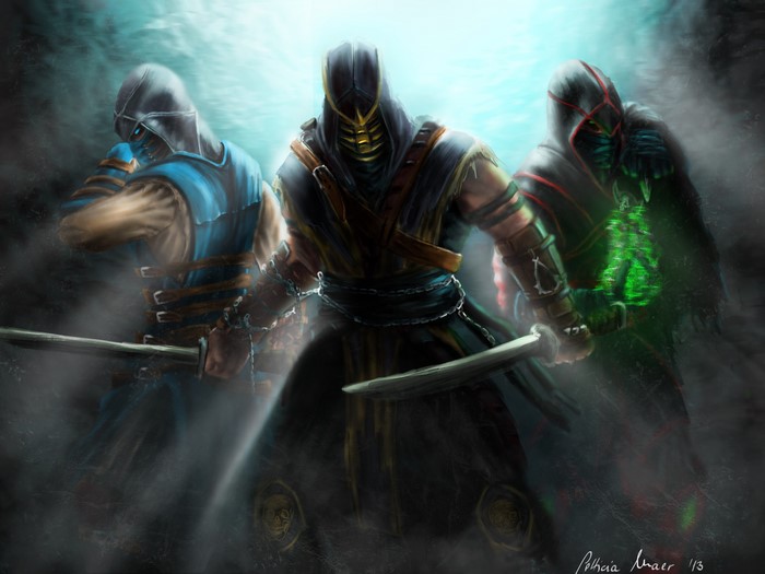 Scorpion, Sub-Zero, and Smoke from Mortal Kombat