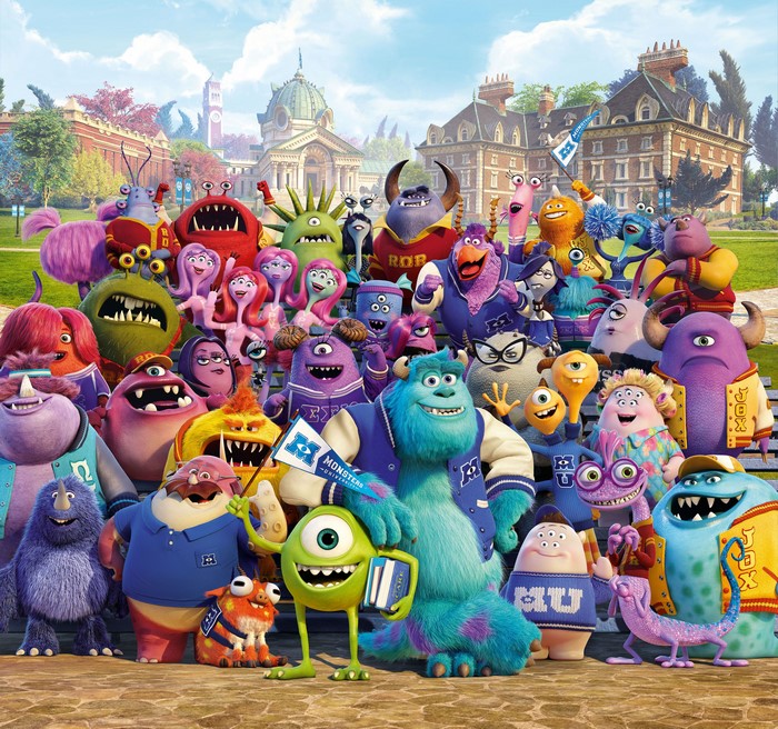 Monsters University characters posing together