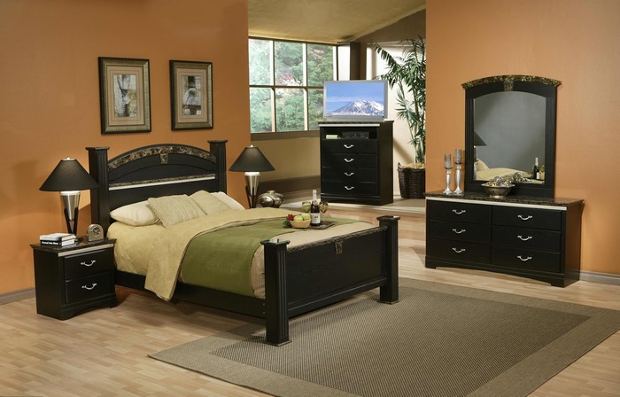 Bedroom Interior with Bed and Dresser