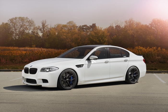 White BMW F10 M5