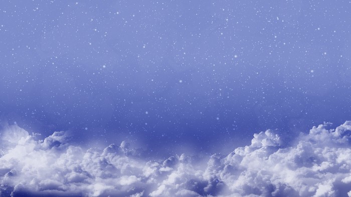 Blue sky with clouds and stars