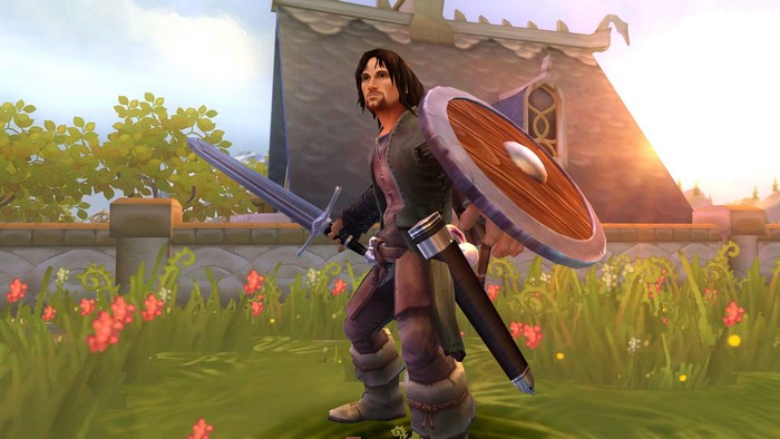 Aragorn from The Lord of the Rings with Sword and Shield
