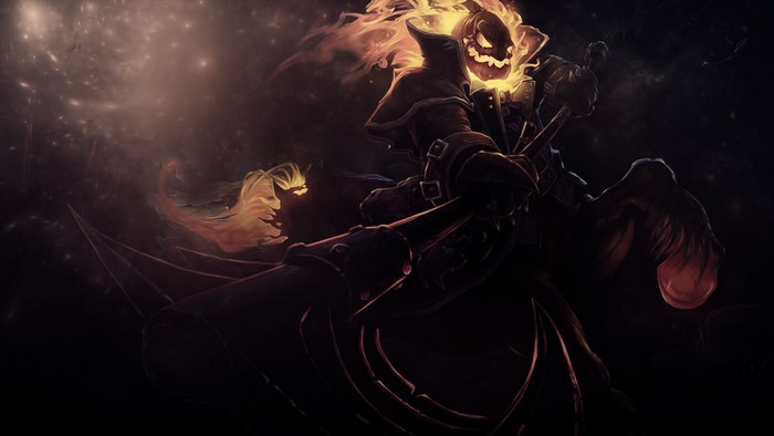 The Headless Horseman with a Pumpkin Head