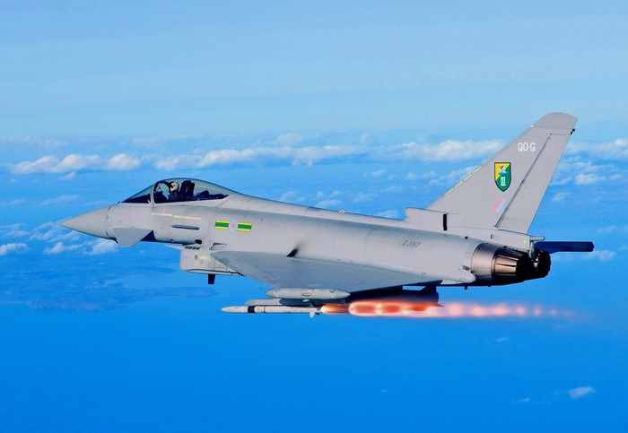 Eurofighter Typhoon EF2000 fighter jet in flight