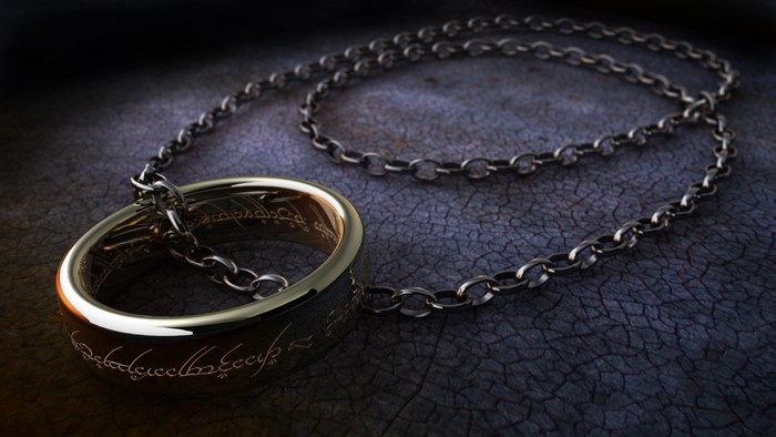 The One Ring from The Lord of the Rings on a chain