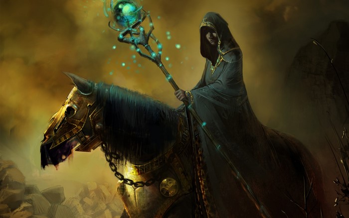 Mage on a horse with a staff