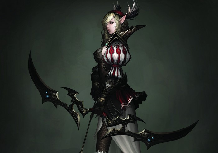 Elf Archer with ornate bow from Atlantica Online