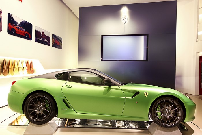 Green Ferrari 599 GTO Hy-Kers on Display