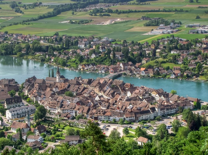 Stein am Rhein, Switzerland aerial view