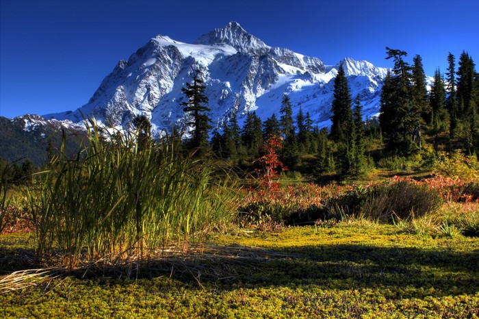 Snow-capped mountains in Washington, USA