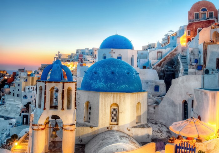 Blue Domes of Oia, Santorini, Greece