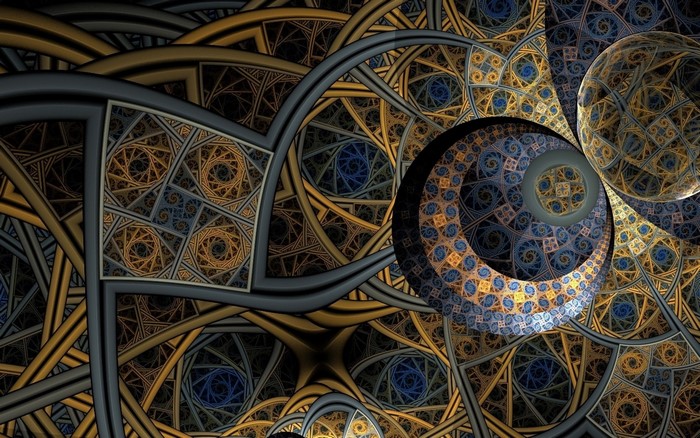Abstract fractal art with geometric patterns