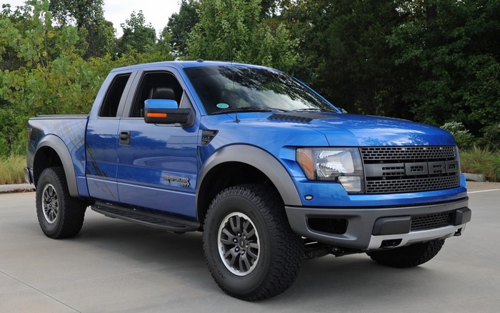 Blue Ford F-150 Raptor Truck