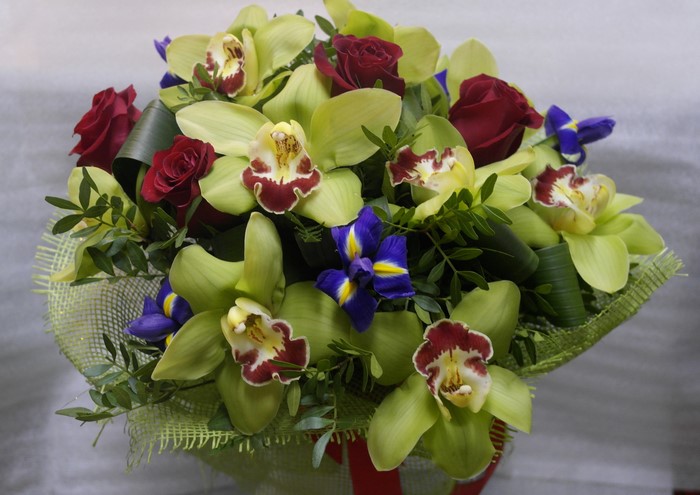 Orchid and Rose Bouquet