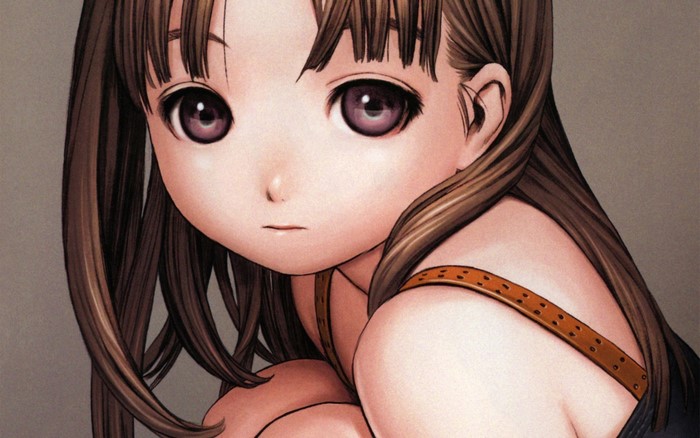 Girl with large eyes and brown hair