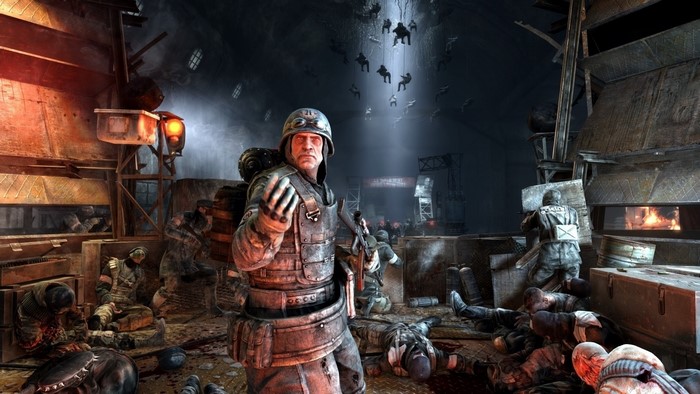 Soldiers in a dark, post-apocalyptic setting