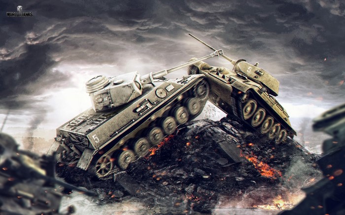 World of Tanks tanks on a battlefield