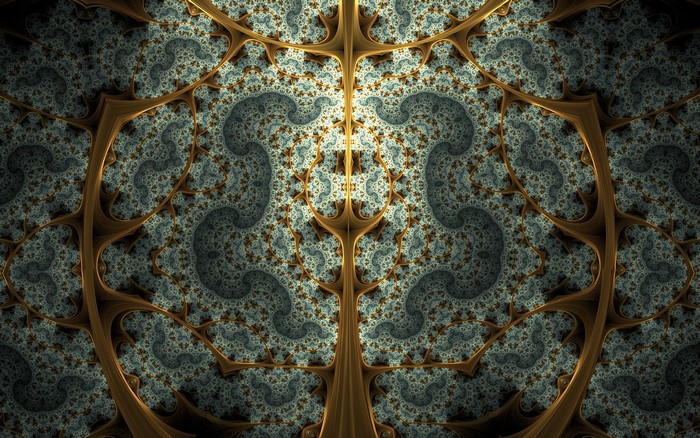 Fractal pattern with golden tracery