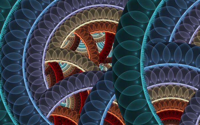 Abstract fractal pattern with concentric circles