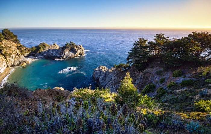 Coastline with Cove and Ocean in California