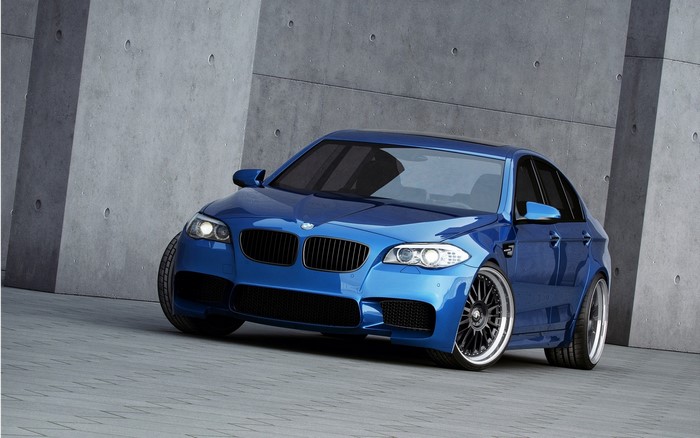 Blue BMW M5 Sedan