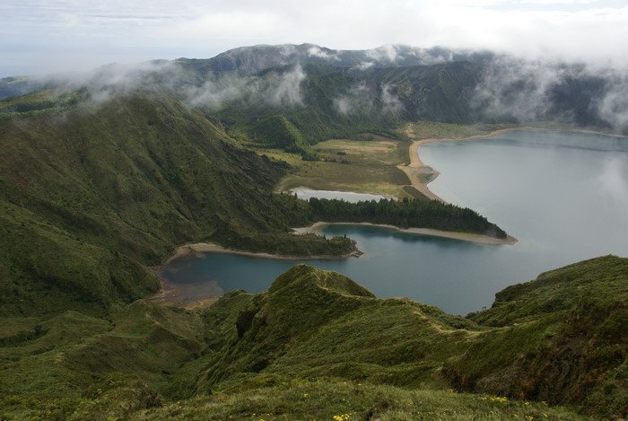 Volcanic crater lakes in the Azores, Portugal