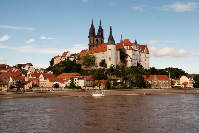 Albrechtsburg Castle and Cathedral above the Elbe River in Germany