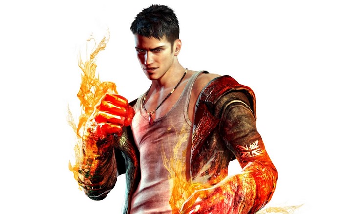 Nero from Devil May Cry with fiery arms