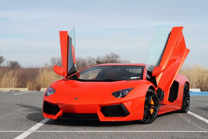 Lamborghini Orange LP700-4 with Opened Doors 4K