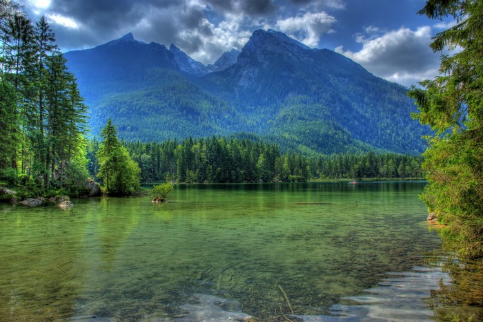 Serene Mountain Lake and Forest in Bavaria, Germany