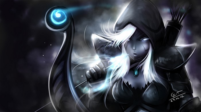 Drow Ranger from DOTA 2 with a bow