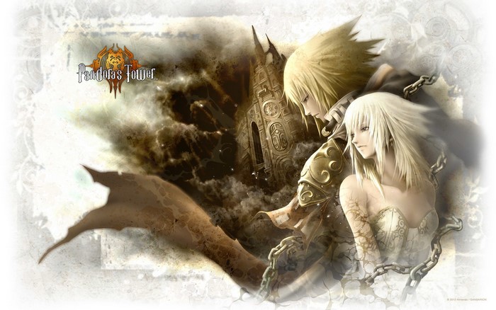 Pandora's Tower: Aeron and Elika with a tower