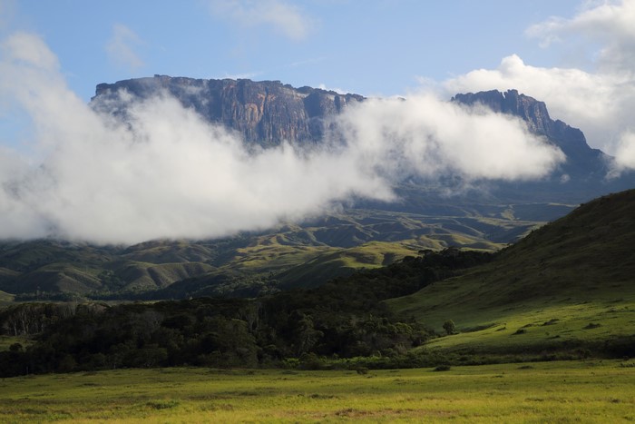 Mount Roraima, Venezuela, shrouded in clouds