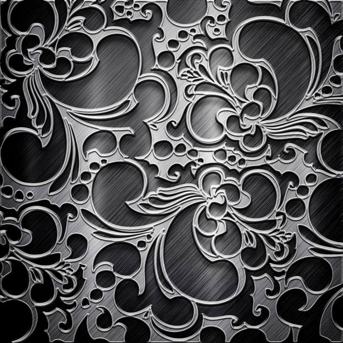 Metallic floral pattern with brushed texture
