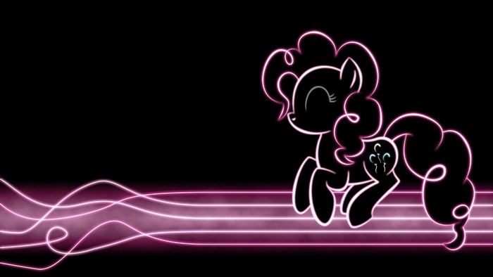 Pinkie Pie from My Little Pony neon art