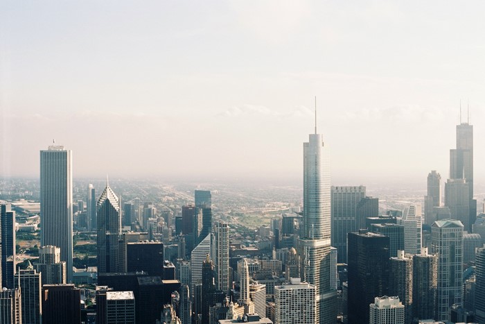Chicago City Skyline from Above