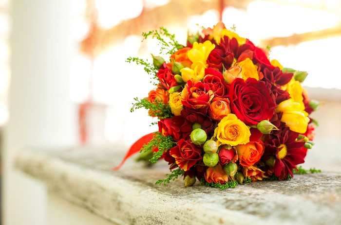 Bouquet of Red and Yellow Roses