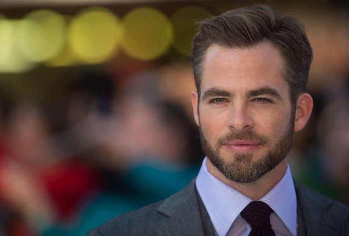 Chris Pine with beard and mustache