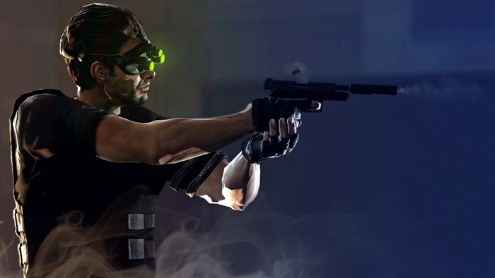 Sam Fisher from Splinter Cell firing a pistol