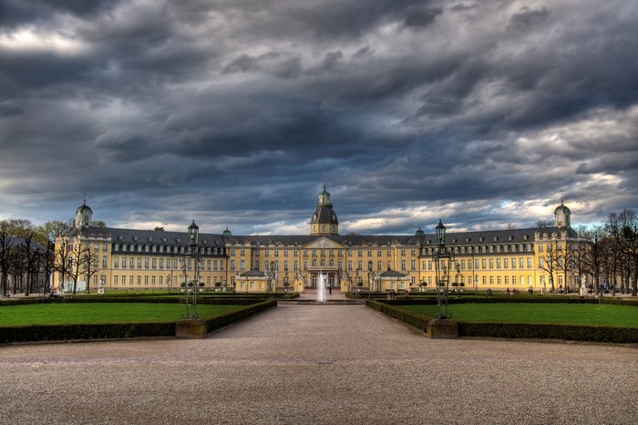 Karlsruhe Palace with dramatic clouds
