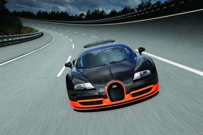 Bugatti Veyron 16.4 Super Sport on a Road