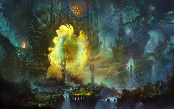 Shuxing Li's fantastic world with glowing portal