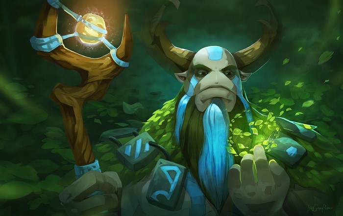 Nature's Prophet Furion from DOTA 2 with a staff