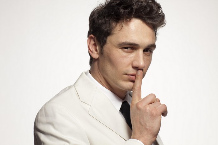 James Franco in a white suit