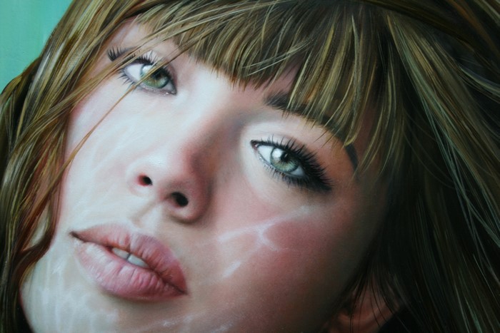 Painting Art of a Woman's Face by Christiane Vleugels