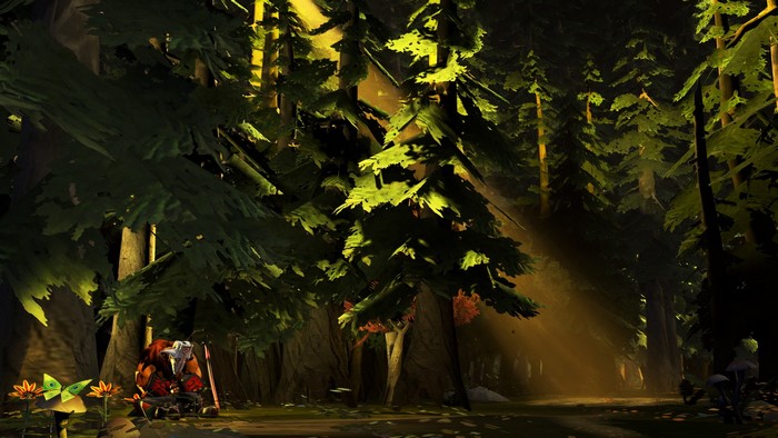 Juggernaut from DOTA 2 in a forest