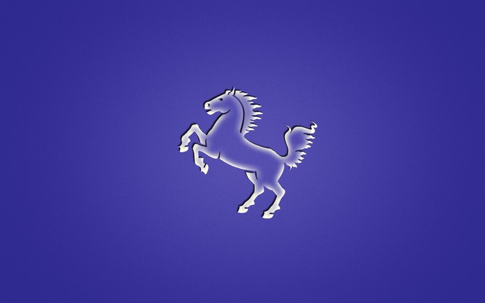 White horse rearing on a violet background